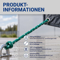 Allzweckseil – 8 mm × 20 m, robust, schwimmfähig und wetterfest, verschiedene Farben