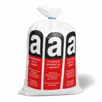 PP-Flachsack 70 x 110 cm, mit Warndruck Asbest