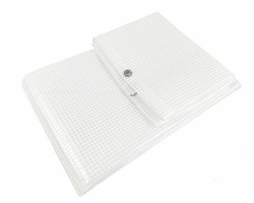 Gitterabdeckplane mit Metallösen, ca. 200 g/qm transparent