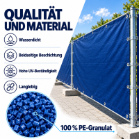 3,41 x 1,76 m, Bauzaunplane / Sichtschutzplane, Farbe BLAU