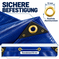 3,41 x 1,76 m, Bauzaunplane / Sichtschutzplane, geöst Farbe: GRÜN
