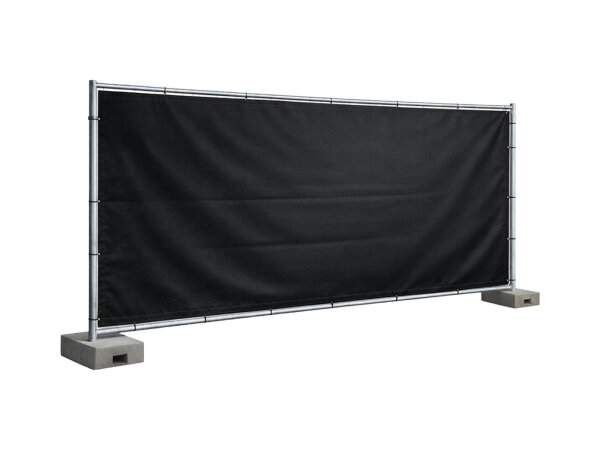 3,41 x 1,76 m, Bauzaunplane / Sichtschutzplane, Farbe: SCHWARZ