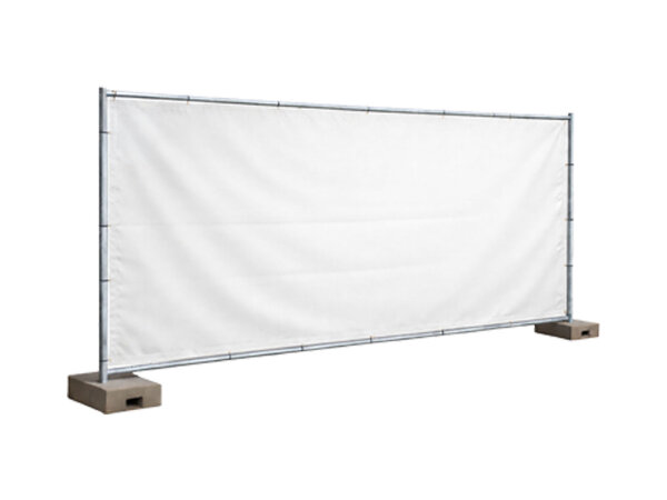 3,41 x 1,76 m, Bauzaunplane / Sichtschutzplane, geöst Farbe: WEISS