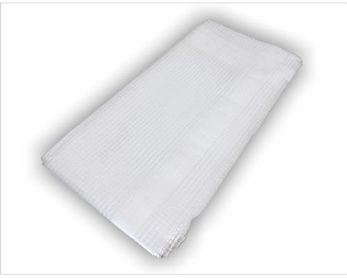 Gitterabdeckplane mit Ösenstreifen, ohne Metallösen, ca. 250g/qm, transparent