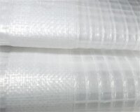 Gitterabdeckplane mit Ösenstreifen, ohne Metallösen, ca. 250g/qm, transparent