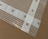 Gitterabdeckplane mit Ösenstreifen, ohne Metallösen, ca. 250g/qm, transparent