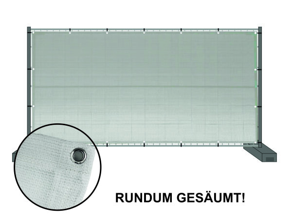3,41x176 m, Bauzaunnetz / Gewebe, 4- Seitig geöst, Farbe: WEISS