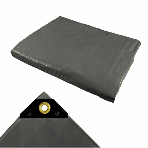 PVC-Abdeckplane ca. 650 g/m², Farbe: Grau, 2 x 3 m
