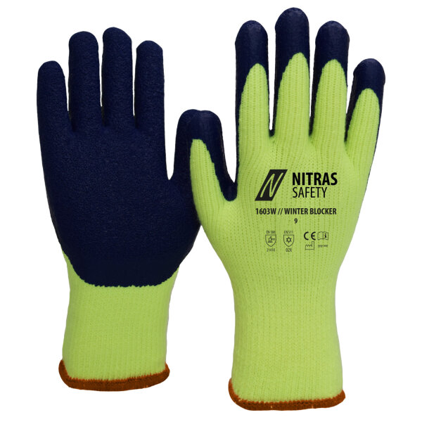 Schutzhandschuhe Nitras WINTERBLOCKER 1603W, (12 Stück), verschiedene Größen