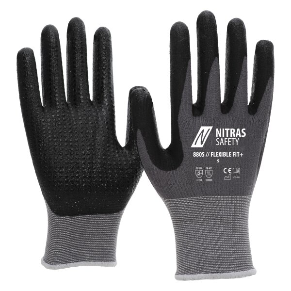 Schutzhandschuhe Nitras FLEXIBLE FIT+ 8805, (12 Stück), verschiedene Größen