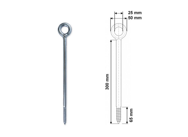 AEGITEX Gerüstöse / Gerüstschraube 300 x 12 mm